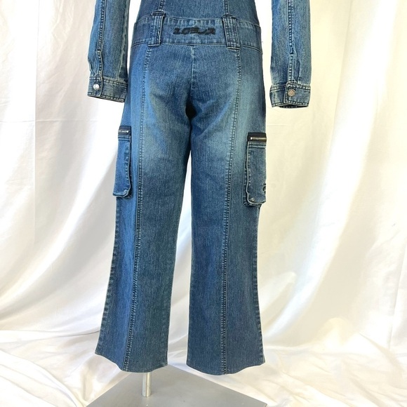 LOGIK BLUE JEANS JUMPSUIT OVERALL Y2K LONG SLEEVES JUMPSUIT 90s VINTAGE SIZE 26 - Picture 13 of 17